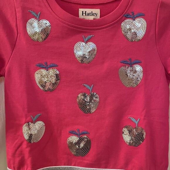 Hatley Shiny Apple Fun Elastic Waist Dress Pink Plaid Skirt Girls Size 4 NWT - Picture 4 of 12